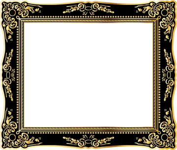 a black and gold frame on a white background