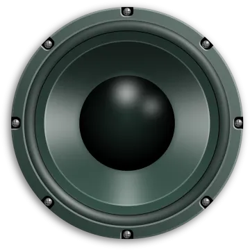 a green speaker on a white background