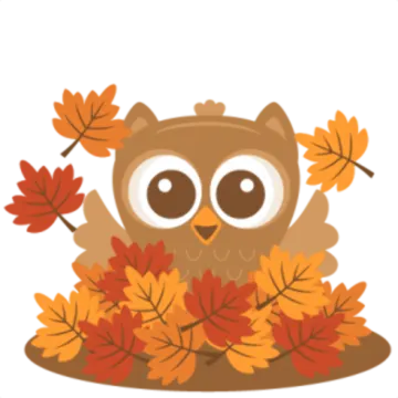 an owl sitting on top of a pile of leaves