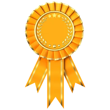 a gold medal with a ribbon around it