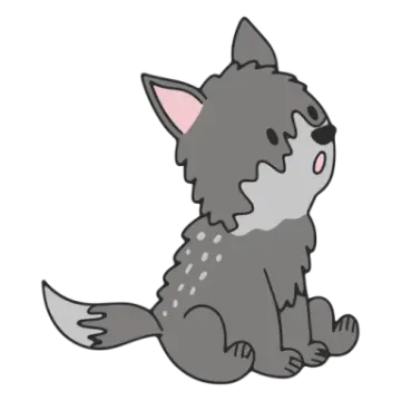 a drawing of a wolf sitting down