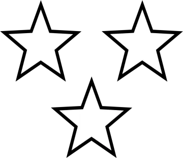five stars clipart black and white