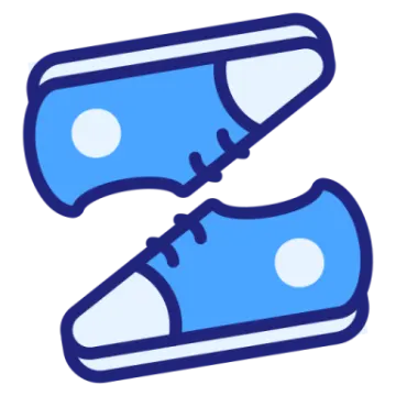 a pair of blue shoes
