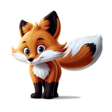 an illustration of a cute fox with big eyes