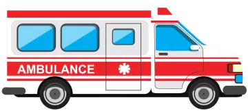 an ambulance vehicle with the word ambulance on it