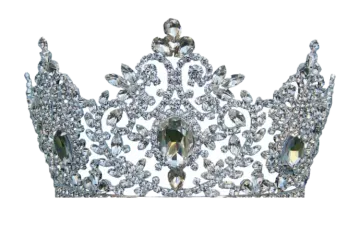 a silver tia with crystals on it