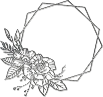 a circular frame with flowers and leaves on it