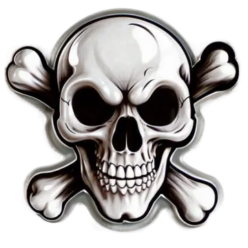 a skull and crossbones on a white background