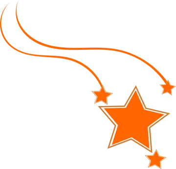 an orange star with a white background