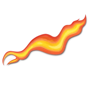 a burning flame on a white background