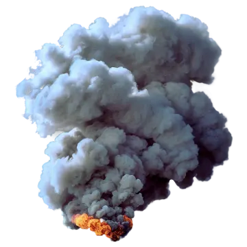 a large cloud of smoke