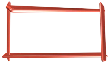 a red metal frame on a white background