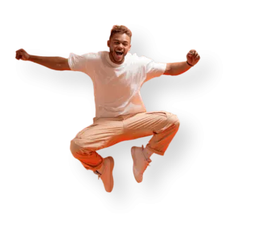 a man jumping in the air