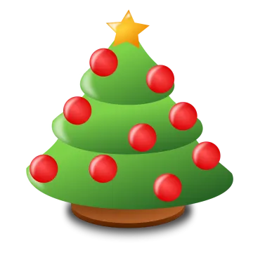 a christmas tree with red balls on it