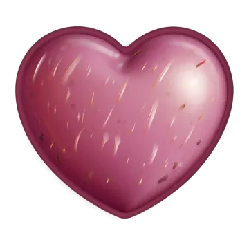 a pink heart shaped object on a white background