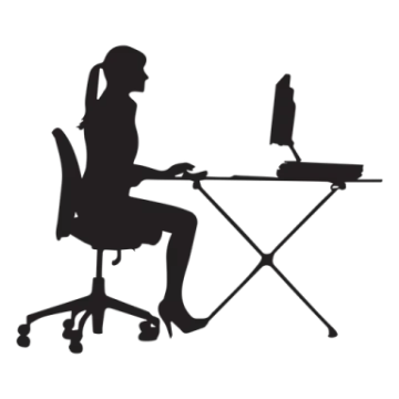 a person sitting at a desk with a computer