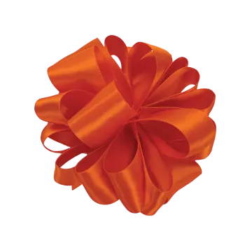 a large orange bow on a white background