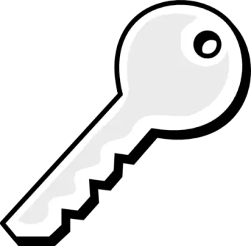 a black and white key clipart