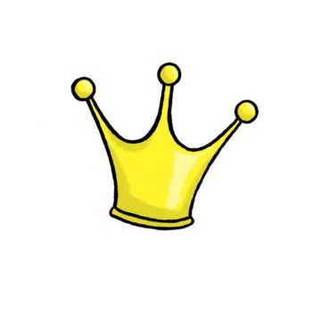 a yellow crown on a white background
