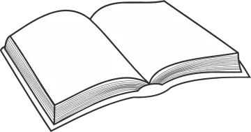 an open book on a white background