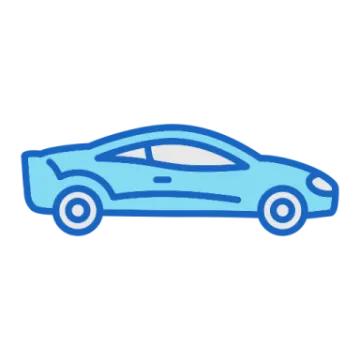 a blue car on a white background