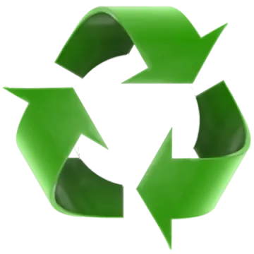 a green recycling symbol on a white background