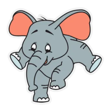 an elephant sticker on a white background