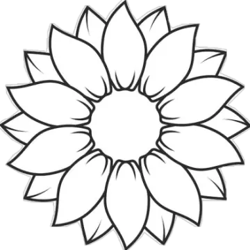 a black and white drawing of a flower