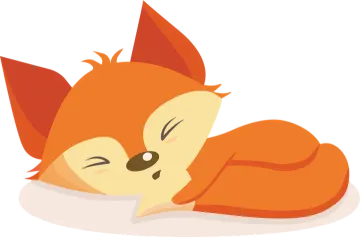 a cartoon fox sleeping on the ground