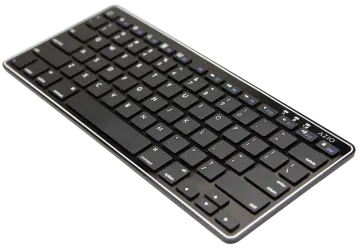 a black computer keyboard on a white surface