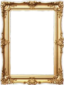 a gold frame on a white background