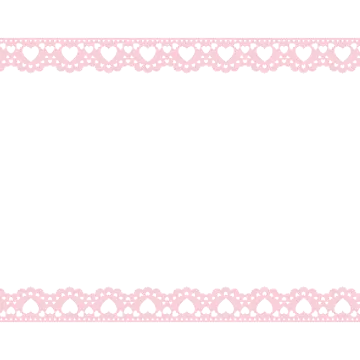 a pink and white border with hearts