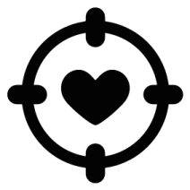 a black and white image of a heart in a circle