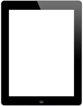 a tablet computer with a blank screen