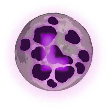 a purple moon on a white background