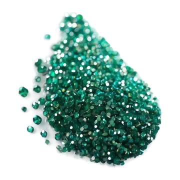 a pile of emerald green glass beads