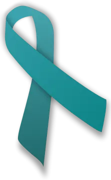 a teal green awareness ribbon