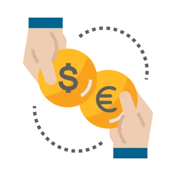 two hands holding coins with a dollar sign