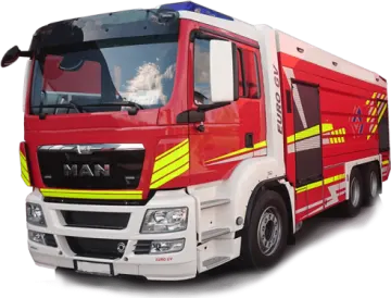 a red and white fire truck