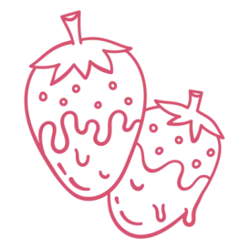 two strawberrys with faces drawn on them