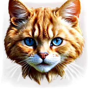 a drawing of a cat with blue eyes