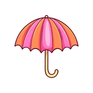 an umbrella with a pink and orange color