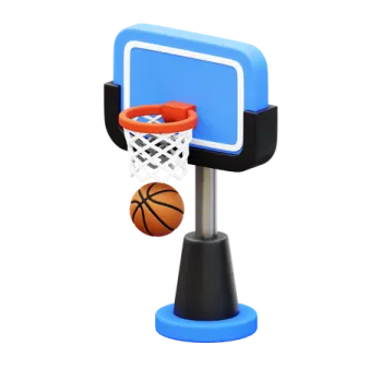 a basketball hoop with a ball in it