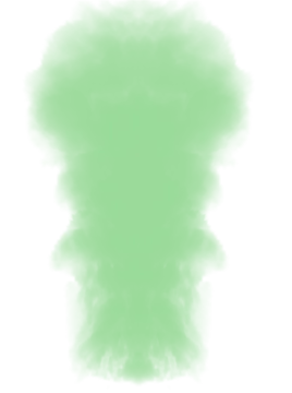 a green smoke cloud on a white background