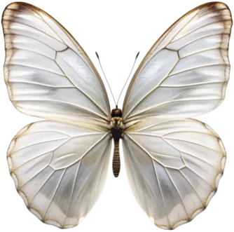 a white butterfly with black and brown markings