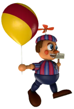 a cartoon character holding a balloon