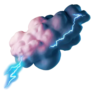 a cloud with lightning coming from it
