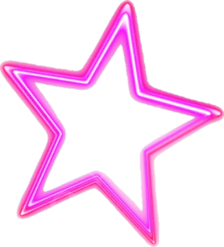 a pink neon star on a white background