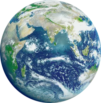 the earth with a white background