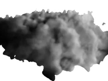 a black smoke cloud on a white background